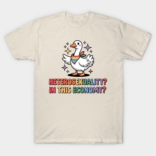 Heterosexuality? In This Economy? Funny Duck T-Shirt